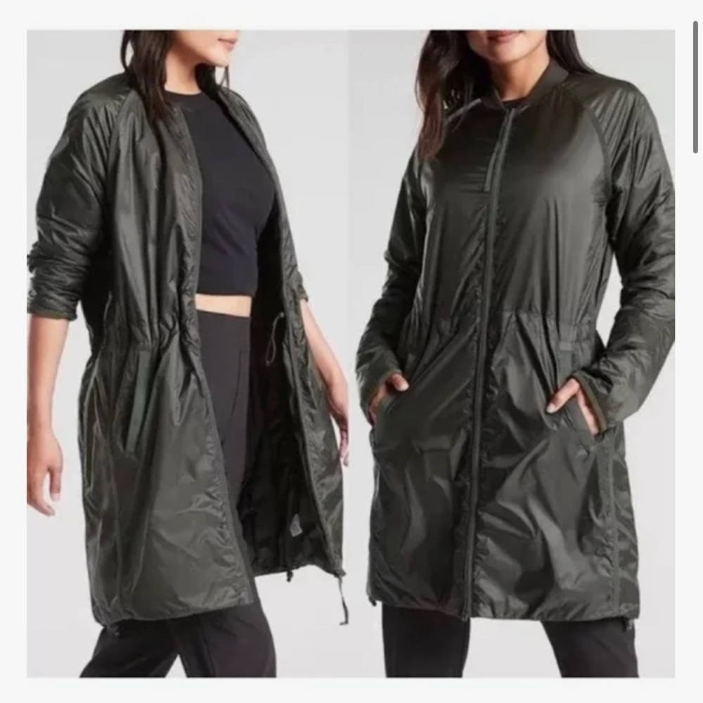 Athleta Green Shimmer Packable Summit PrimaLoft Parka ✈️⛰️